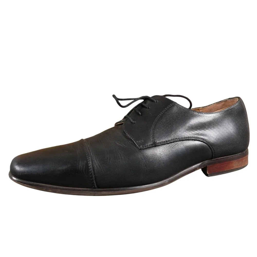 Florsheim Postino Men's 9.5 Black Leather Cap Toe Oxford Dress Shoes Formal